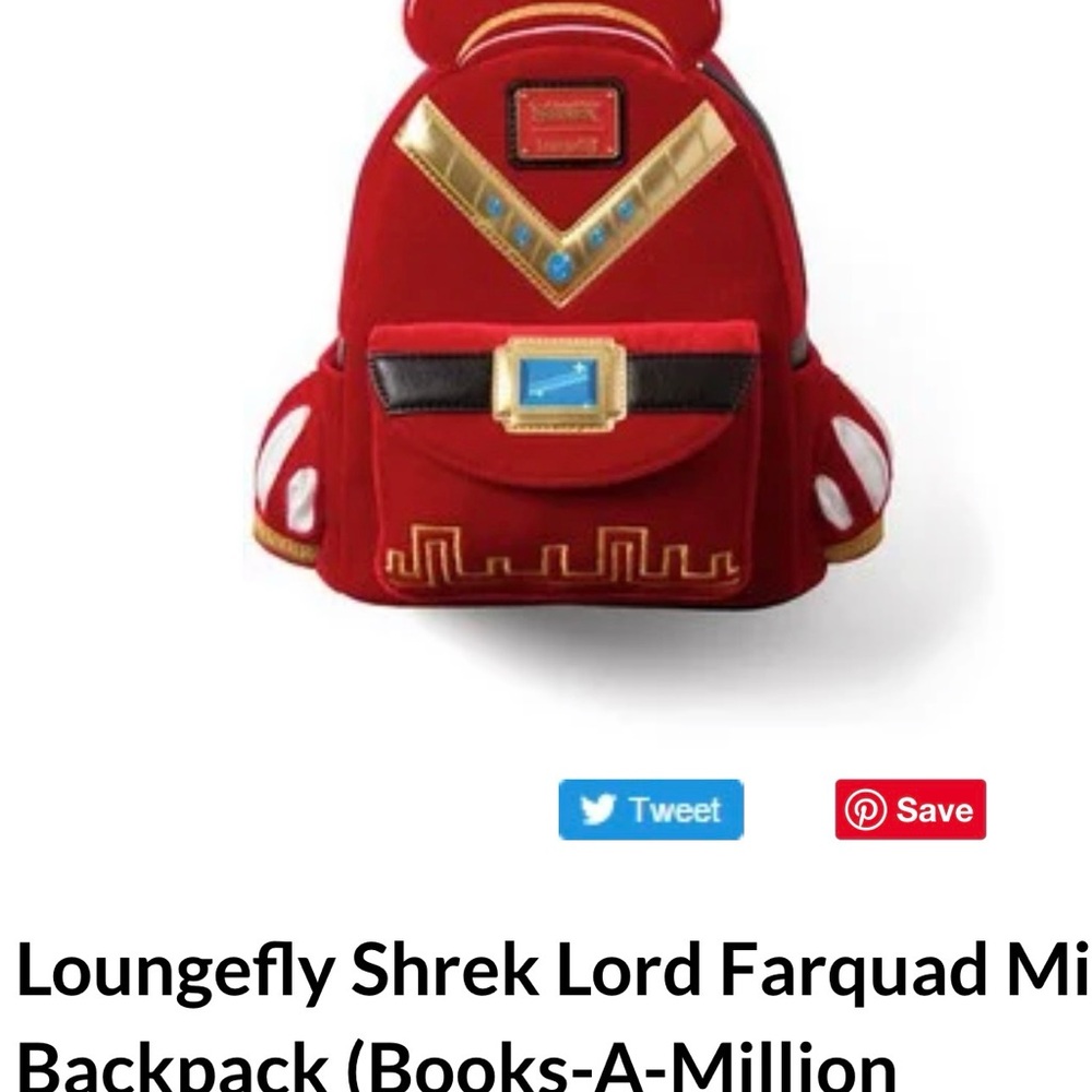 Loungefly Red and Gold Lord Farquaad Mini Backpack